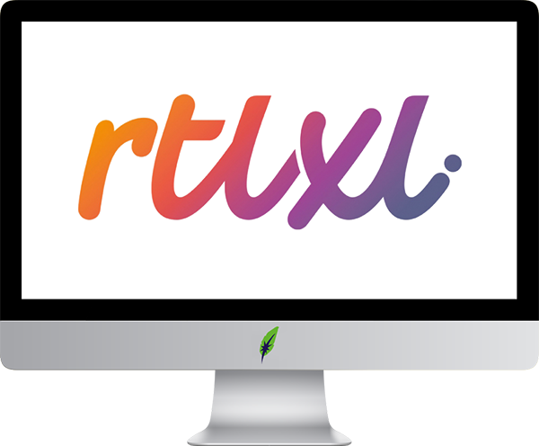 Afbeelding computerscherm met logo RTL - Nederland - in kleur op transparante achtergrond - 600 * 496 pixels